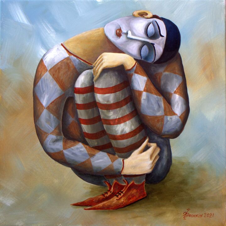 Картина под названием "SILENCE" - Vladimir Pronkin, Подлинное произведение искусства, Масло