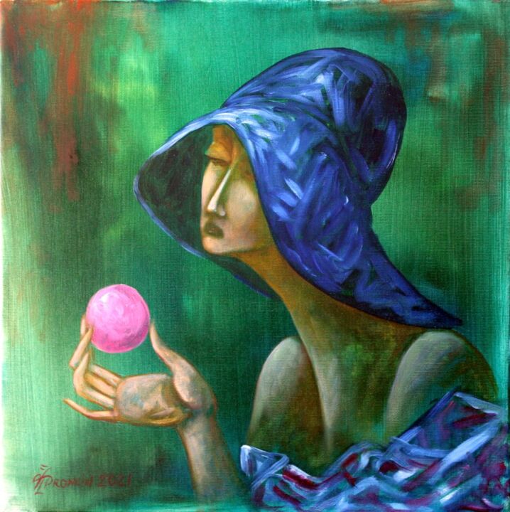 Картина под названием "магический шар" - Vladimir Pronkin, Подлинное произведение искусства, Масло