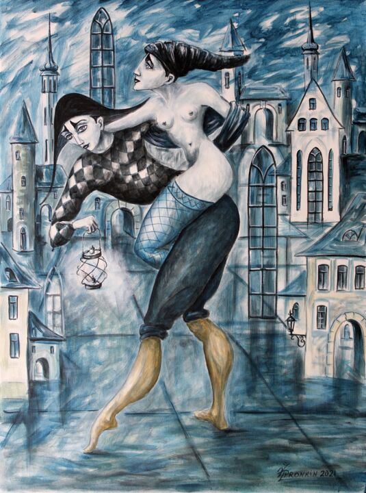 Картина под названием "GOTHIC PATRON 9" - Vladimir Pronkin, Подлинное произведение искусства, Масло