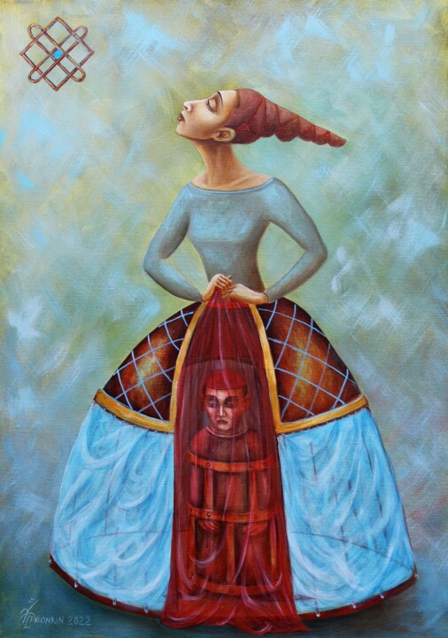 Картина под названием "УКРЫТИЕ" - Vladimir Pronkin, Подлинное произведение искусства, Масло