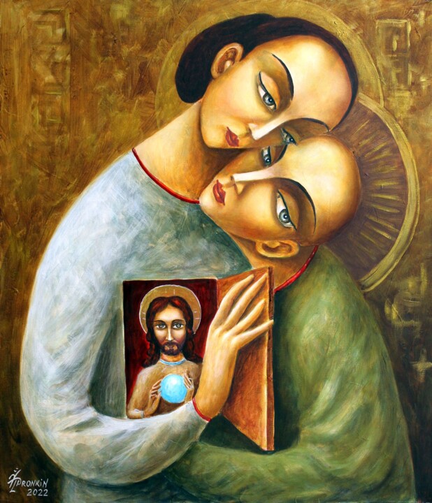 Картина под названием "HOLY LOVE" - Vladimir Pronkin, Подлинное произведение искусства, Масло