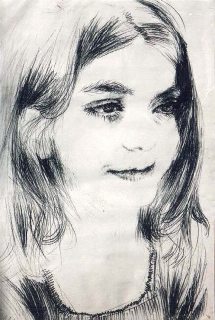 Desenho intitulada "Girl" por Vladimir Shahinyan, Obras de arte originais