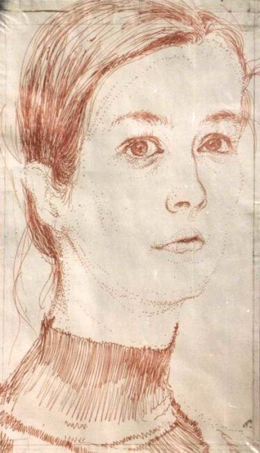 Drawing titled "Girl" by Vladimir Shahinyan, Original Artwork