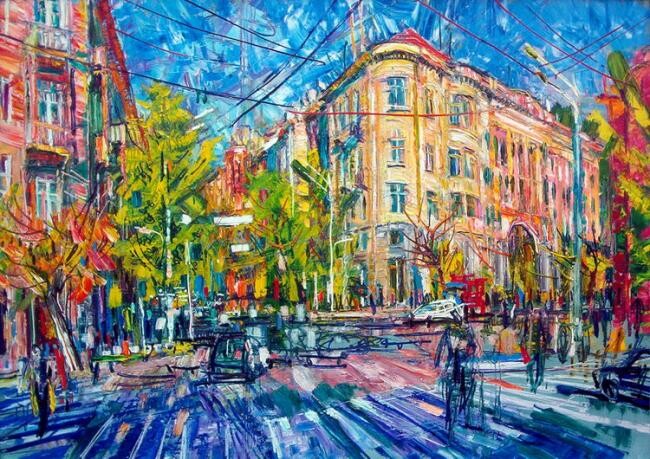 Painting titled "Cross-Road" by Vladimir Shahinyan, Original Artwork