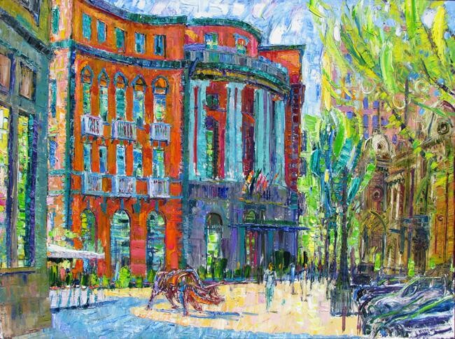 Painting titled "Charles Aznavour sq…" by Vladimir Shahinyan, Original Artwork