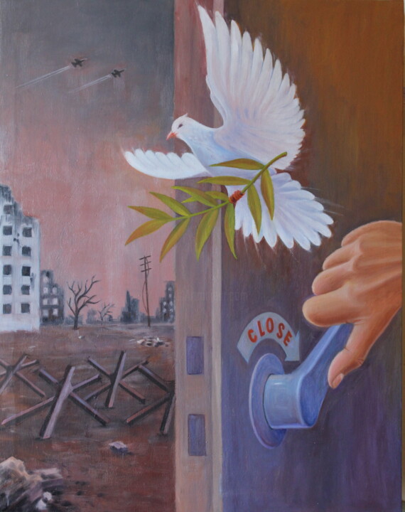 Painting titled "Stop war" by Vladimir Vp, Original Artwork, Oil