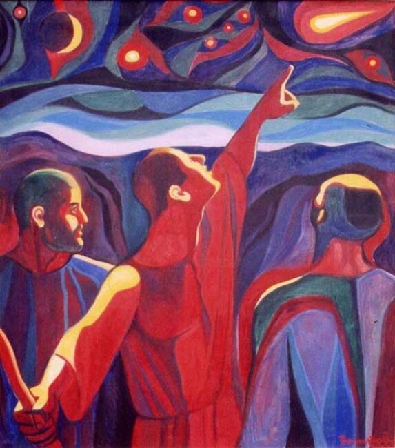 Картина под названием "Shepherds" - Vladimir Zagitov, Подлинное произведение искусства, Масло