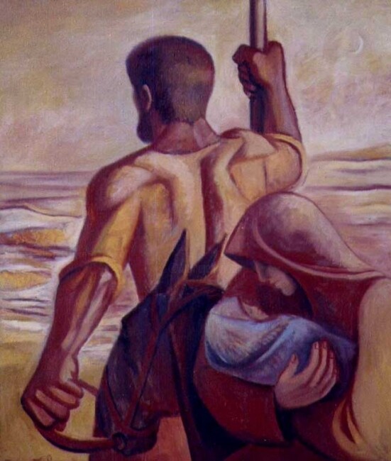 Painting titled "Escape into Egypt" by Vladimir Zagitov, Original Artwork, Oil