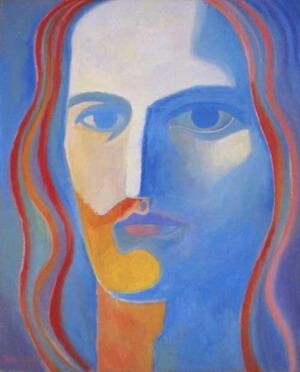 Картина под названием "Jesus-II" - Vladimir Zagitov, Подлинное произведение искусства, Масло