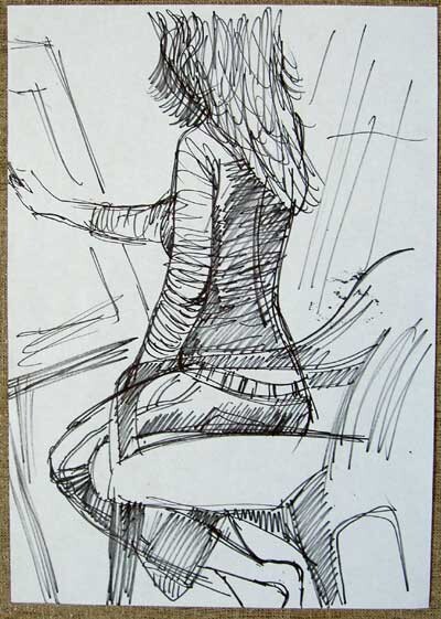 Рисунок под названием "girl drawing" - Vladimir Zagitov, Подлинное произведение искусства