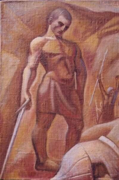 Schilderij getiteld "David" door Vladimir Zagitov, Origineel Kunstwerk, Olie