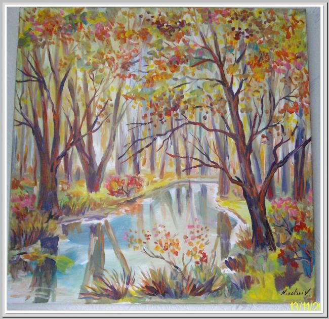Painting titled "Herbst" by Vladimirnikolski, Original Artwork
