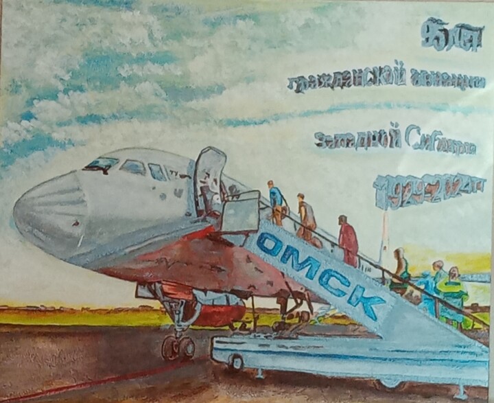 Картина под названием "Авиация" - Владимир Владимирович, Подлинное произведение искусства, Акрил