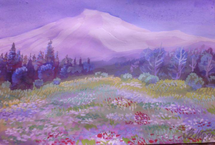 绘画 标题为“Spring in the mount…” 由Владимир Трутко, 原创艺术品, 水彩