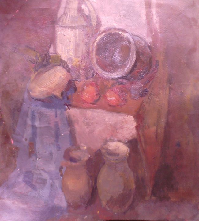 Painting titled "Натюрморт-в мастерс…" by Vladimir Trutko, Original Artwork, Oil