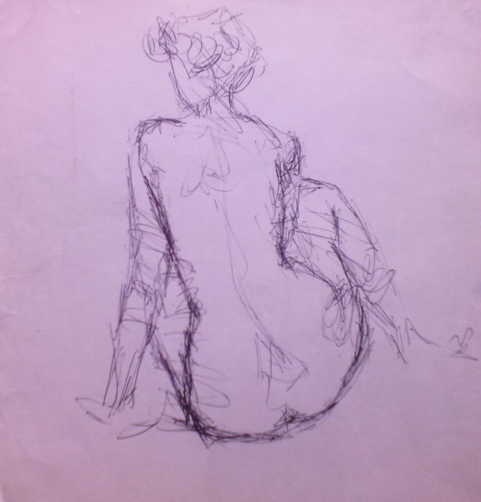 Картина под названием "Сидящяя" - Владимир Трутко, Подлинное произведение искусства, Другой