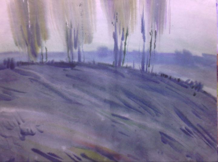 Картина под названием ""Холодный пейзаж"г…" - Владимир Трутко, Подлинное произведение искусства, Акварель