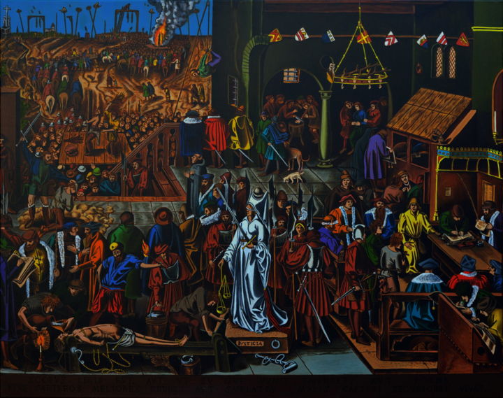 Картина под названием "Iusticia (Правосуди…" - Владислав Ятченко, Подлинное произведение искусства, Масло