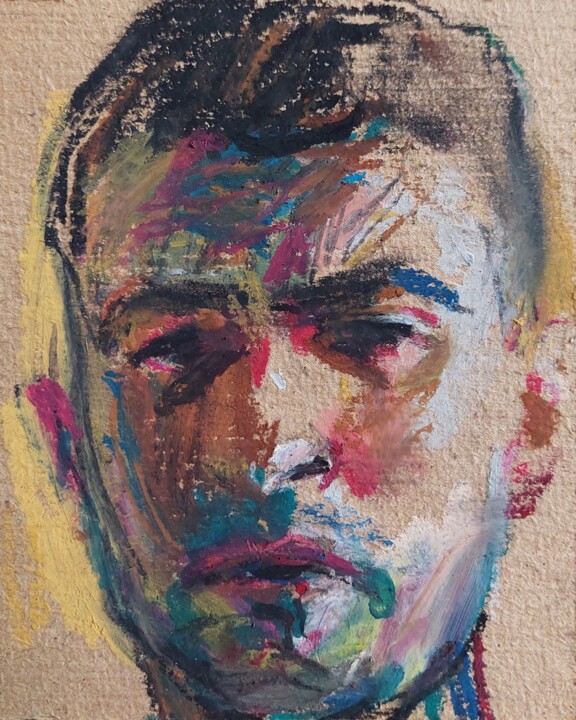 Malerei mit dem Titel ""Selfportrait"" von Vladislav Zdor, Original-Kunstwerk, Pastell