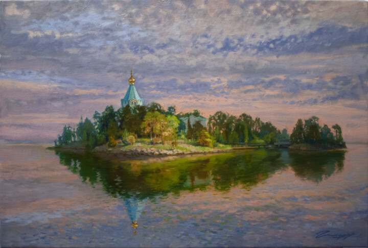 Painting titled "Никольский остров.…" by Vladlen Gilgur, Original Artwork, Oil