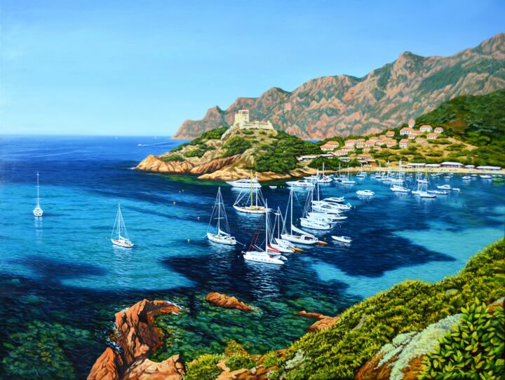 Painting titled "Costa Brava. Spain" by Vladlena Chanysheva, Original Artwork, Oil