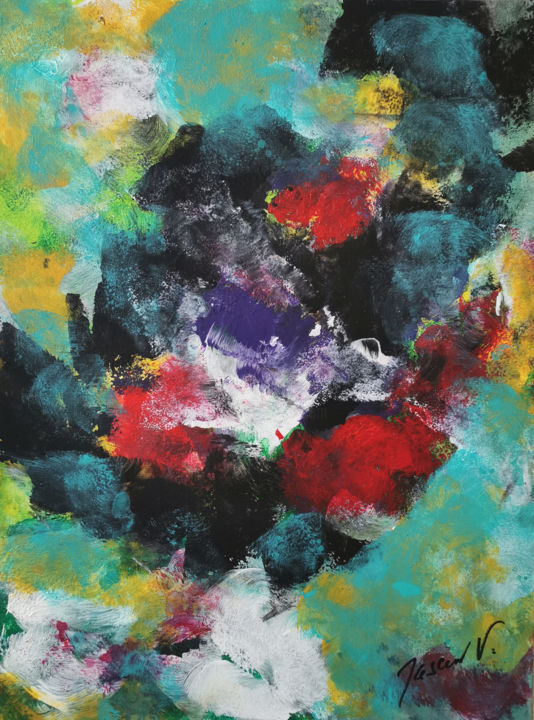 Painting titled "Sky" by Vlasta Jascur, Original Art, Acrylic