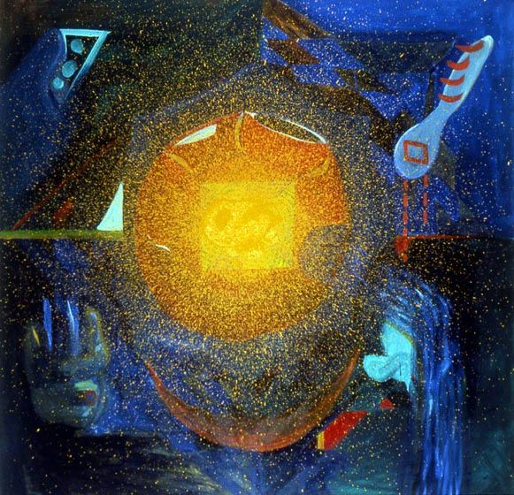 Peinture intitulée "Mandala III" par Vlasta Volcano, Œuvre d'art originale, Huile