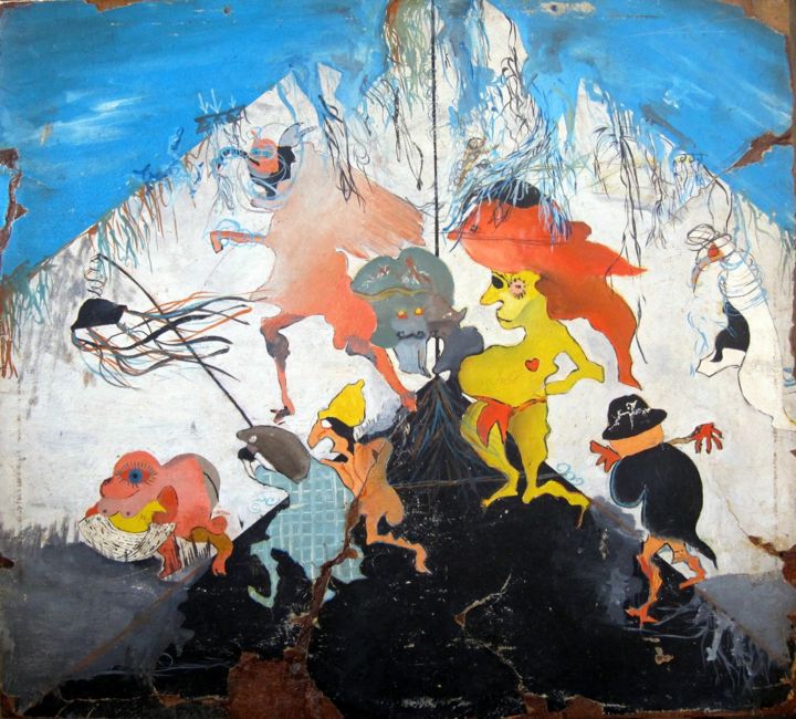 Peinture intitulée "Party" par Vlasta Volcano, Œuvre d'art originale, Huile