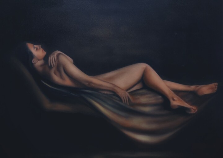 Pittura intitolato "Nude" da Vlatko Tasevski, Opera d'arte originale, Olio