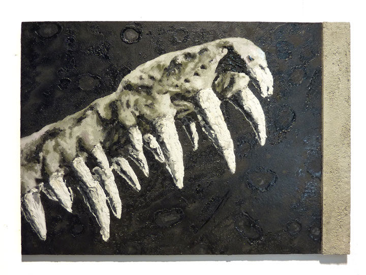 Collages intitulée "silicone teeth" par Vlekks, Œuvre d'art originale