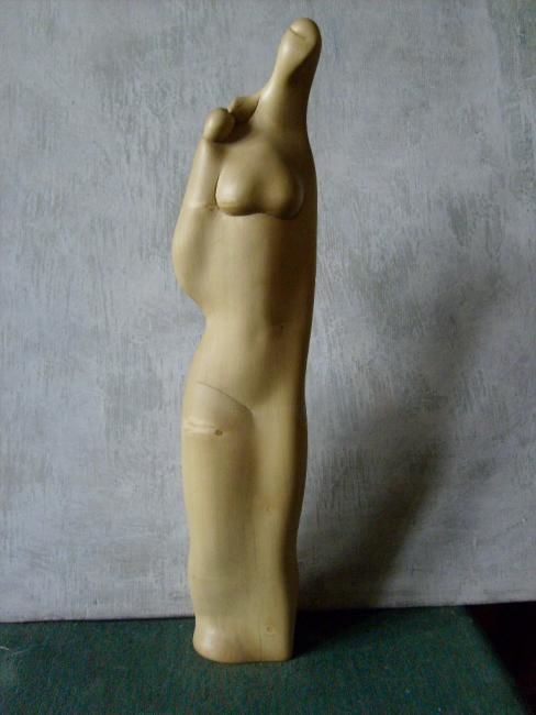 Sculpture titled "Eva" by Volodymyr Kanarskyi, Original Artwork, Wood