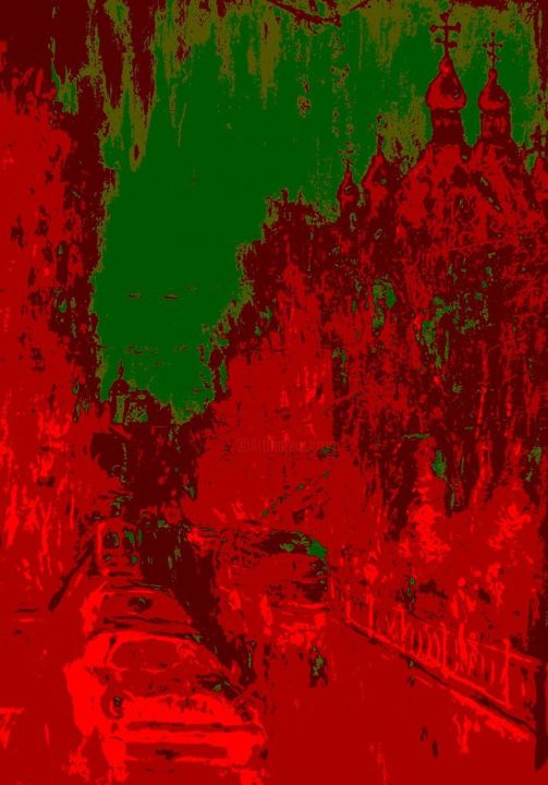 Картина под названием "RIVNE-CINY" - Владимир Лутюк, Подлинное произведение искусства, Масло