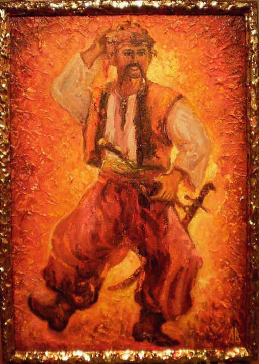 Картина под названием "КОЗАК" - Владимир Лутюк, Подлинное произведение искусства, Масло