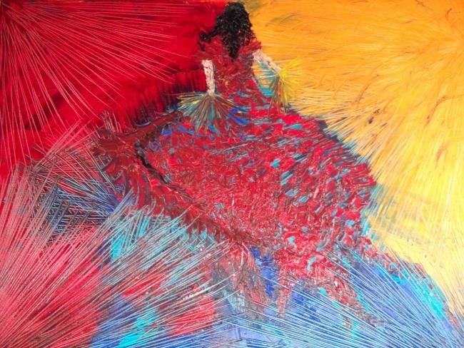 Peinture intitulée "Baila en colores" par Vmarinas, Œuvre d'art originale