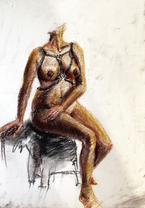 Картина под названием "Nude women" - Валентина Мороз, Подлинное произведение искусства, Пастель