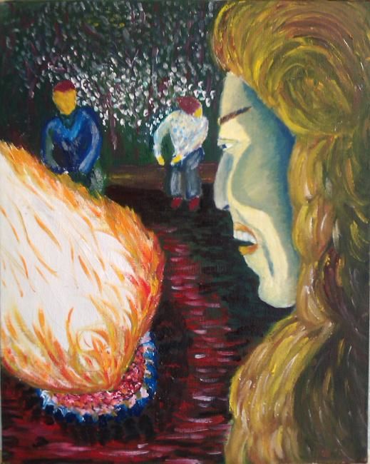 Painting titled "joy of fire" by Vodevsh, Original Artwork