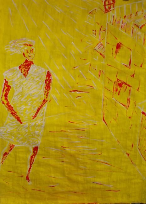 Painting titled "yellow" by Vodevsh, Original Artwork, Oil