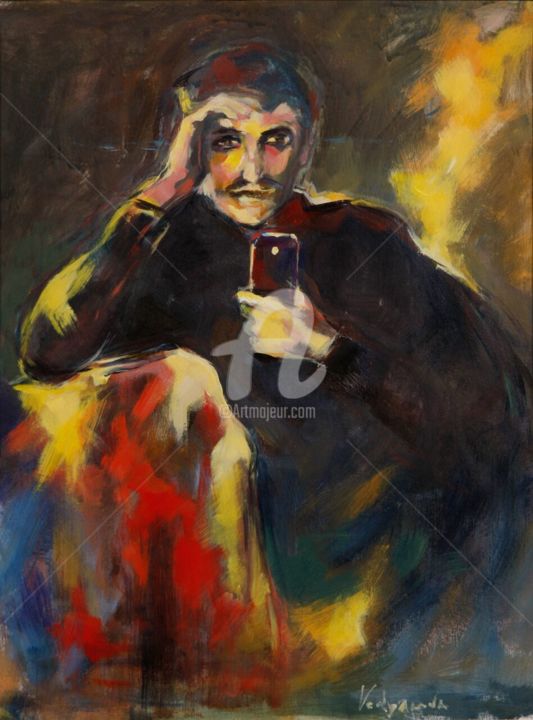 Pintura titulada "selfie-1" por Liza Vodyanova, Obra de arte original, Acrílico