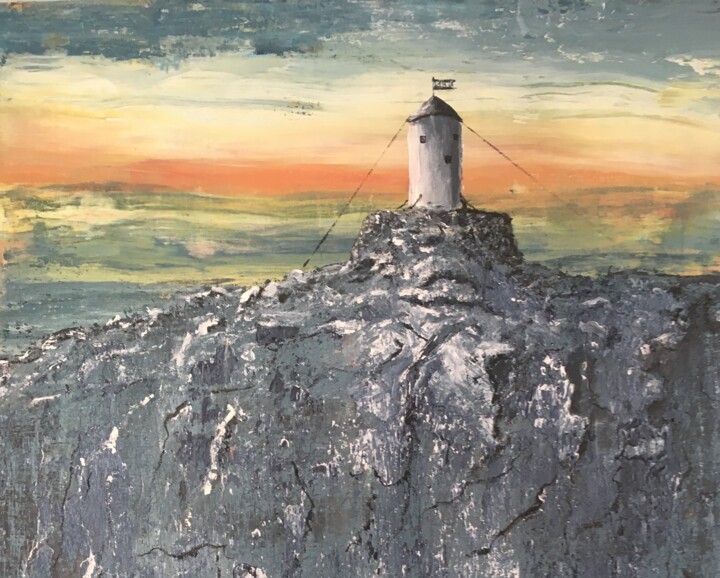 Malarstwo zatytułowany „Aljažev stolp” autorstwa Vojko Anzeljc, Oryginalna praca, Akryl