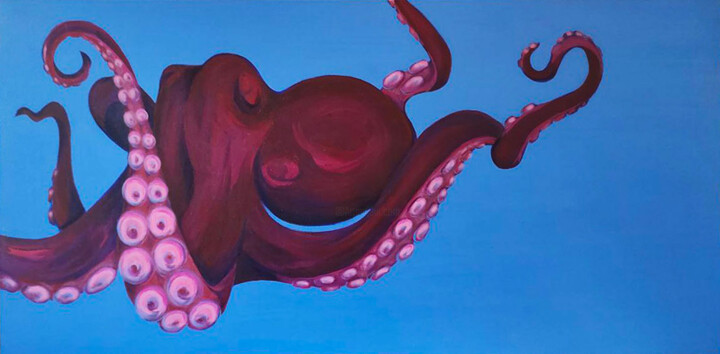 Картина под названием "Octopus" - Volha Babrova, Подлинное произведение искусства, Акрил