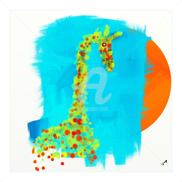Arts numériques intitulée "giraffe" par Tezkanart, Œuvre d'art originale, Peinture numérique