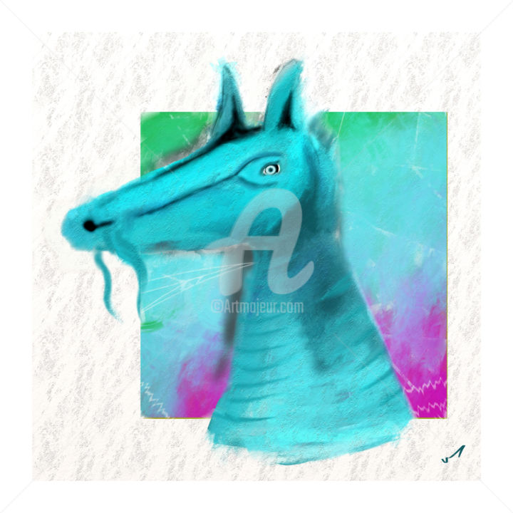 Arts numériques intitulée "Horse" par Tezkanart, Œuvre d'art originale, Peinture numérique