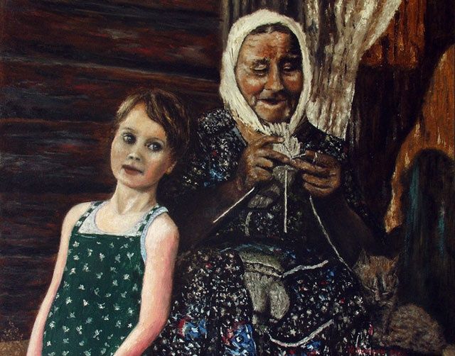 Бабушкины сказки - Painting, 60x50 cm ©2008 by tettet -
Realism
