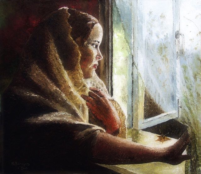 Painting titled "Ожидание" by Tettet, Original Artwork, Oil