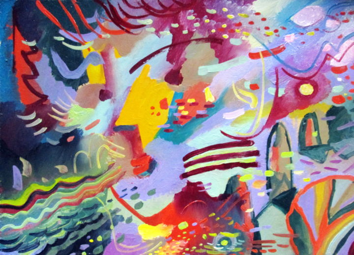 Картина под названием "композиция -003 из…" - Владимир Черемных, Подлинное произведение искусства, Масло