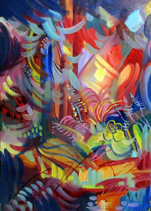 Картина под названием "пейзаж=композиция-0…" - Владимир Черемных, Подлинное произведение искусства, Масло