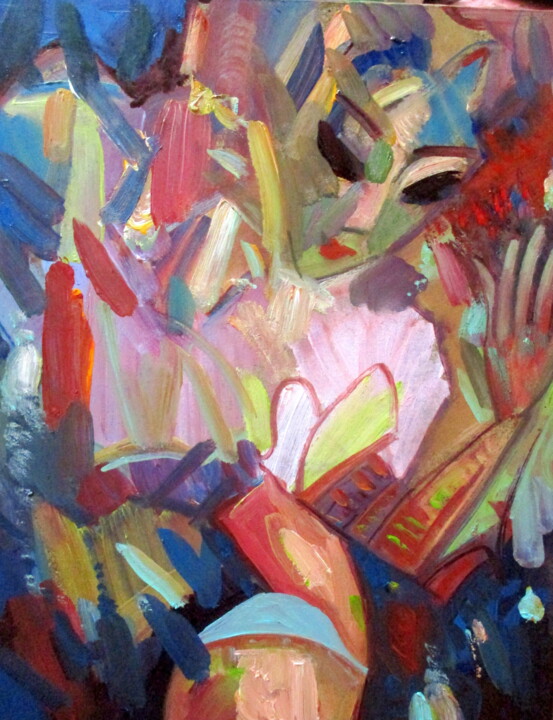 Картина под названием "этюд=девушка-ноктюр…" - Владимир Черемных, Подлинное произведение искусства, Масло