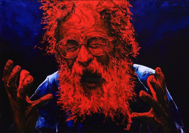 Painting titled "The Screaming man" by Volodya Hubanov, Original Artwork, Oil