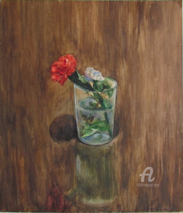 "7, Carnation, paper…" başlıklı Tablo Volodymyr Chukhas tarafından, Orijinal sanat, Suluboya