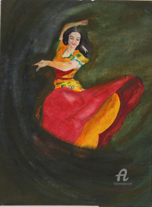 Peinture intitulée "18, Gypsy dance, no…" par Volodymyr Chukhas, Œuvre d'art originale, Aquarelle